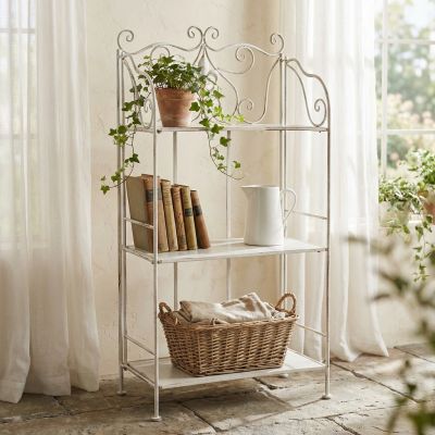 Scaffale 3 piani stile provenzale in ferro verniciato