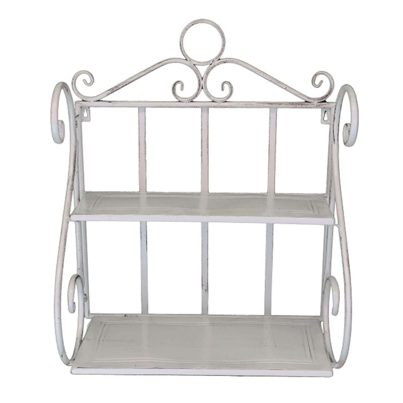 ISABELLE - mensola 2 piani stile provenzale in ferro verniciato