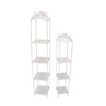 set di 2 scaffali stile provenzale in ferro verniciato g.27x27x162/p.22x22x125