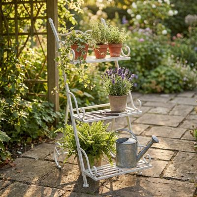 DORIAN - eatagere bianco ossidato