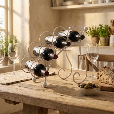 portabottiglie stile provenzale in ferro verniciato