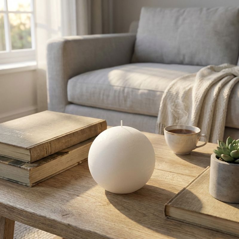 WHITEY - candela sferica profumata 8 cm