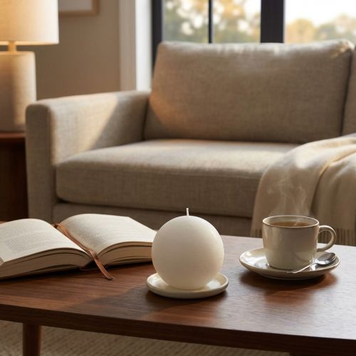 WHITEY - candela sferica profumata 8 cm