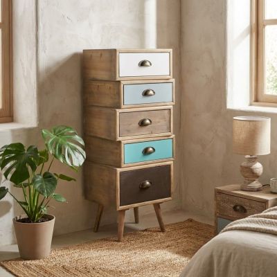 ADELINE - cassettiera cinque cassetti alta 99 cm