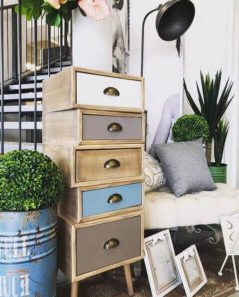 ADELINE - cassettiera cinque cassetti alta 99 cm