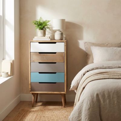 ADELINE - cassettiera cinque cassetti alta 82 cm