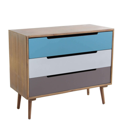 ADELINE - mobile 3 cassetti in mdf multicolor