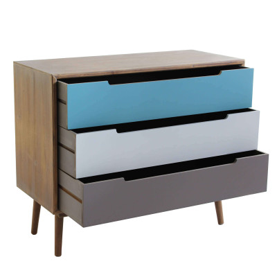 ADELINE - mobile 3 cassetti in mdf multicolor