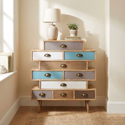 ADELINE - mobiletto 10 cassetti in mdf multicolor