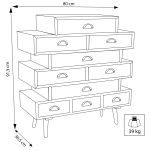 ADELINE - mobiletto 10 cassetti in mdf multicolor