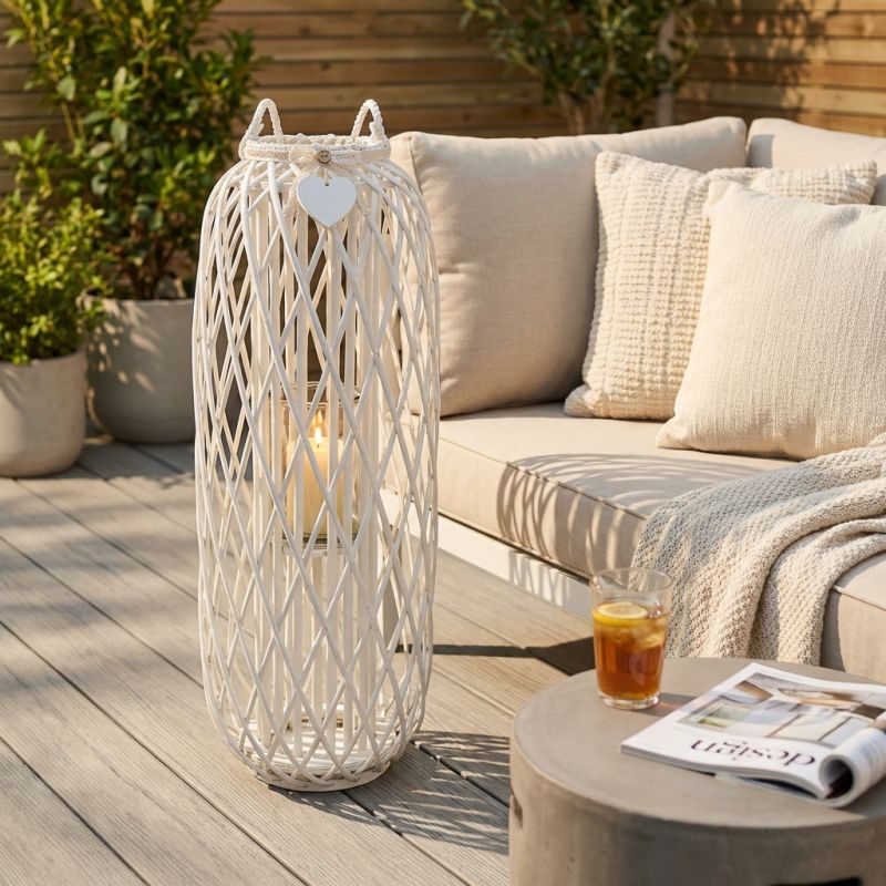 GENEVIEVE - lanterna in vimini tondo 21 x 106 cm