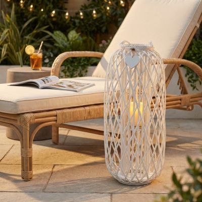 GENEVIEVE - lanterna in vimini tondo 20 x 95 cm