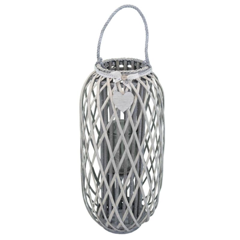 GENEVIEVE - lanterna in vimini tondo 20 x 86 cm