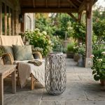 GENEVIEVE - lanterna in vimini tondo 18 x 76 cm