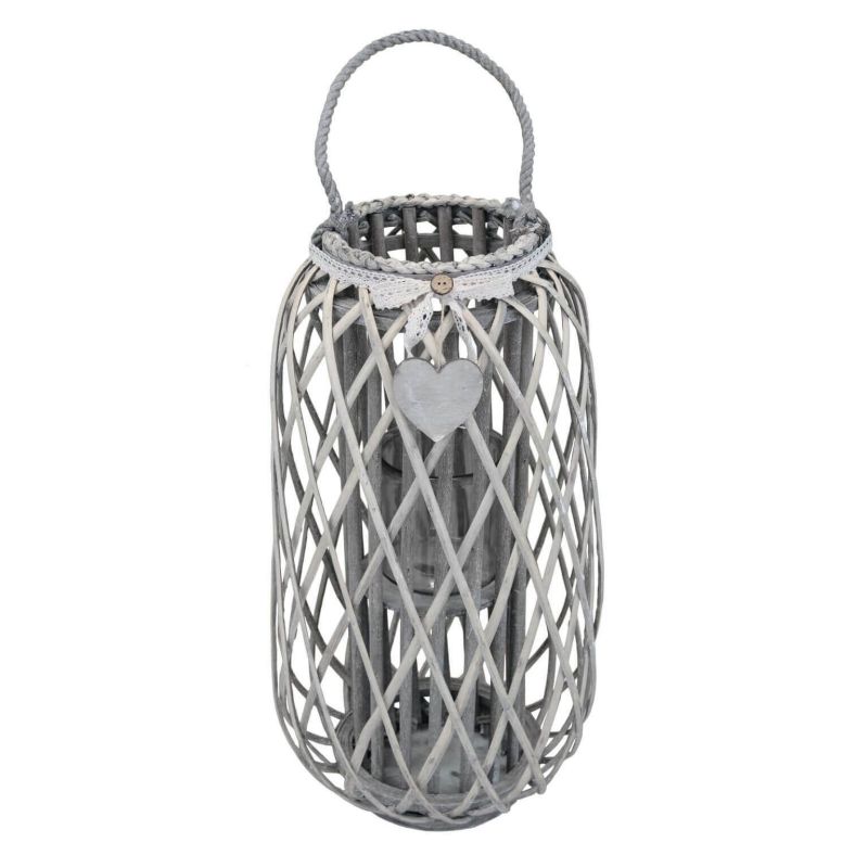 GENEVIEVE - lanterna in vimini tondo 18 x 76 cm