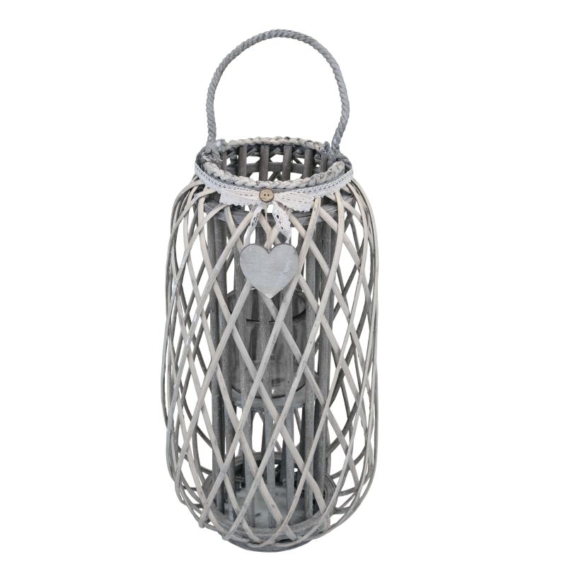 GENEVIEVE - lanterna in vimini tondo 18 x 76 cm