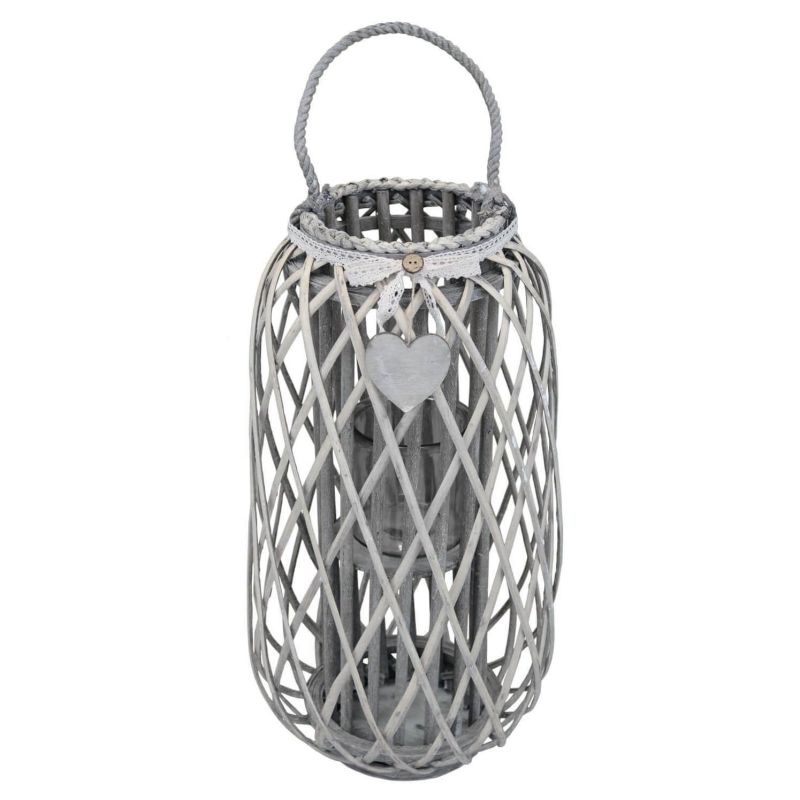 GENEVIEVE - lanterna in vimini tondo 18 x 66 cm