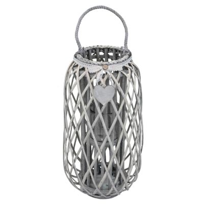 GENEVIEVE - lanterna in vimini tondo 18 x 66 cm