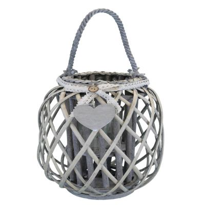 GENEVIEVE - lanterna in vimini tondo 15 x 66 cm