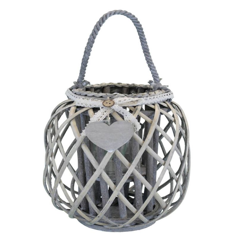 GENEVIEVE - lanterna in vimini tondo 15 x 66 cm