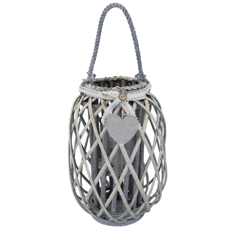 GENEVIEVE - lanterna in vimini tondo 15 x 66 cm