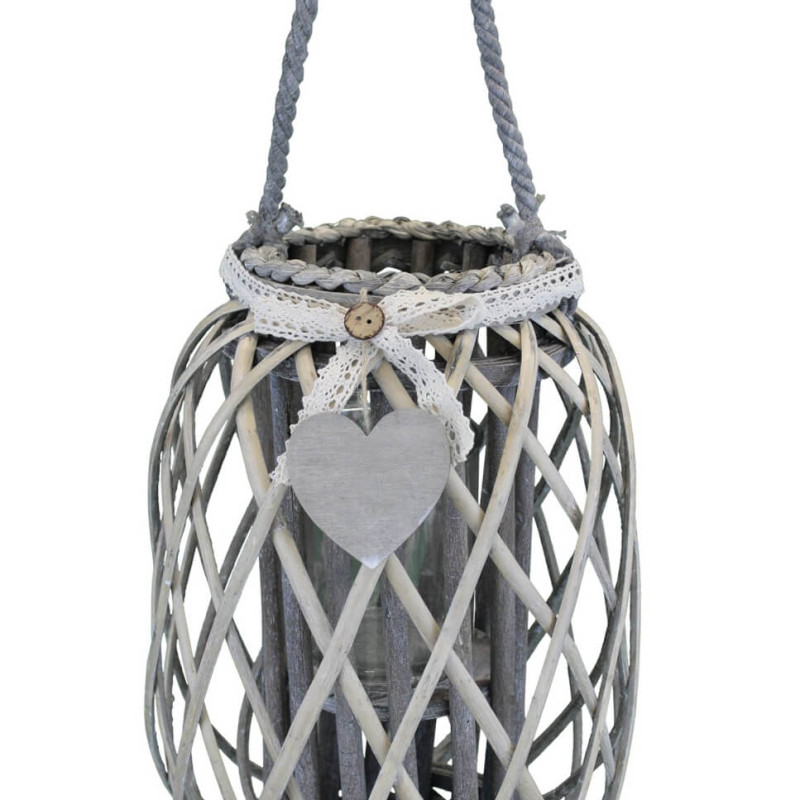 GENEVIEVE - lanterna in vimini tondo 15 x 66 cm
