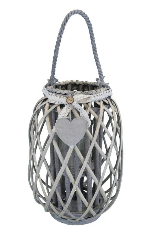 GENEVIEVE - lanterna in vimini tondo 15 x 66 cm