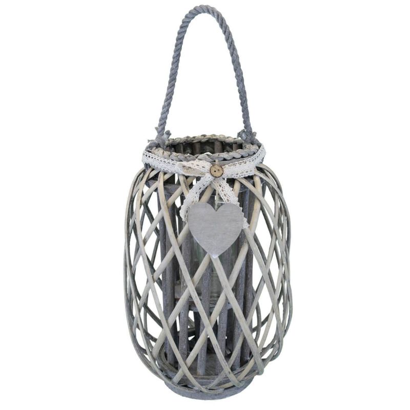 GENEVIEVE - lanterna in vimini tondo 15 x 66 cm