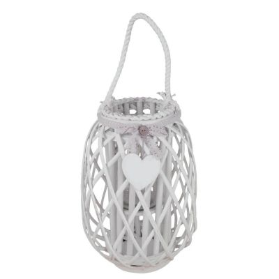 GENEVIEVE - lanterna in vimini tondo 15 x 45 cm