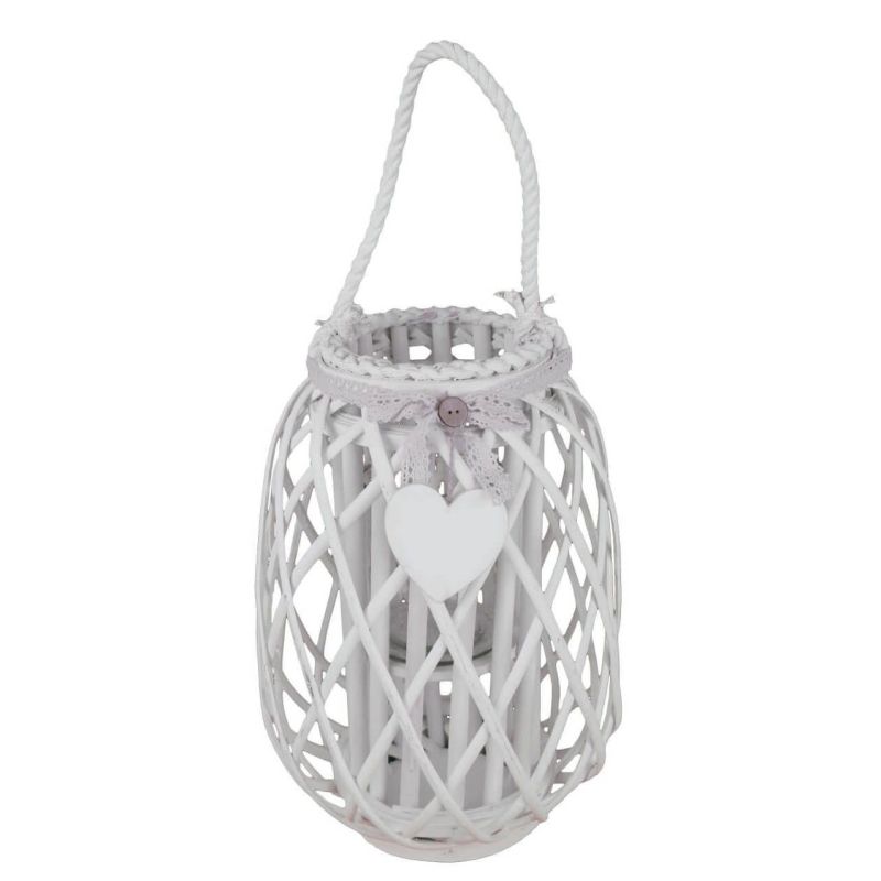 GENEVIEVE - lanterna in vimini tondo 15 x 45 cm