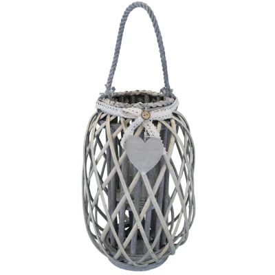 GENEVIEVE - lanterna in vimini tondo 15 x 45 cm