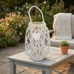 GENEVIEVE - lanterna in vimini tondo 14 x 35 cm