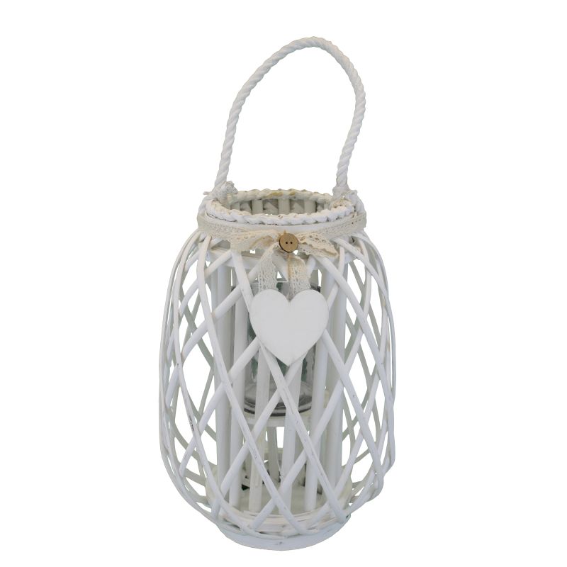 GENEVIEVE - lanterna in vimini tondo 14 x 35 cm