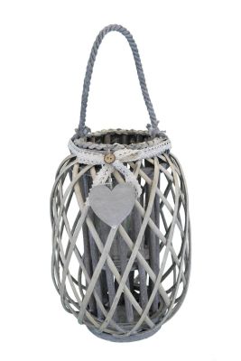 GENEVIEVE - lanterna in vimini tondo 14 x 35 cm