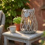 GEORGIE - lanterna in vimini tondo 18 x 53 cm