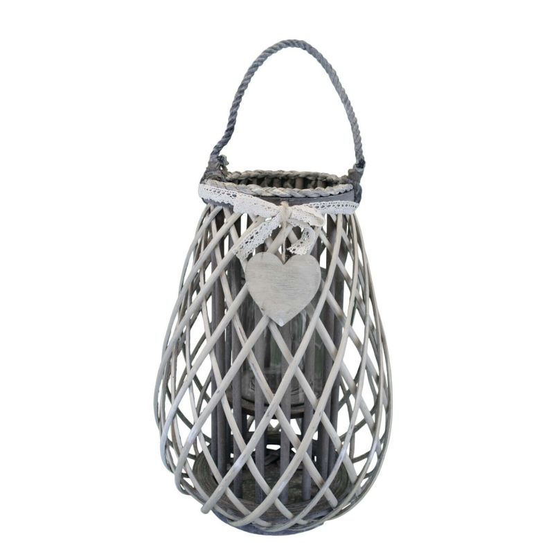 GEORGIE - lanterna in vimini tondo 16 x 46 cm