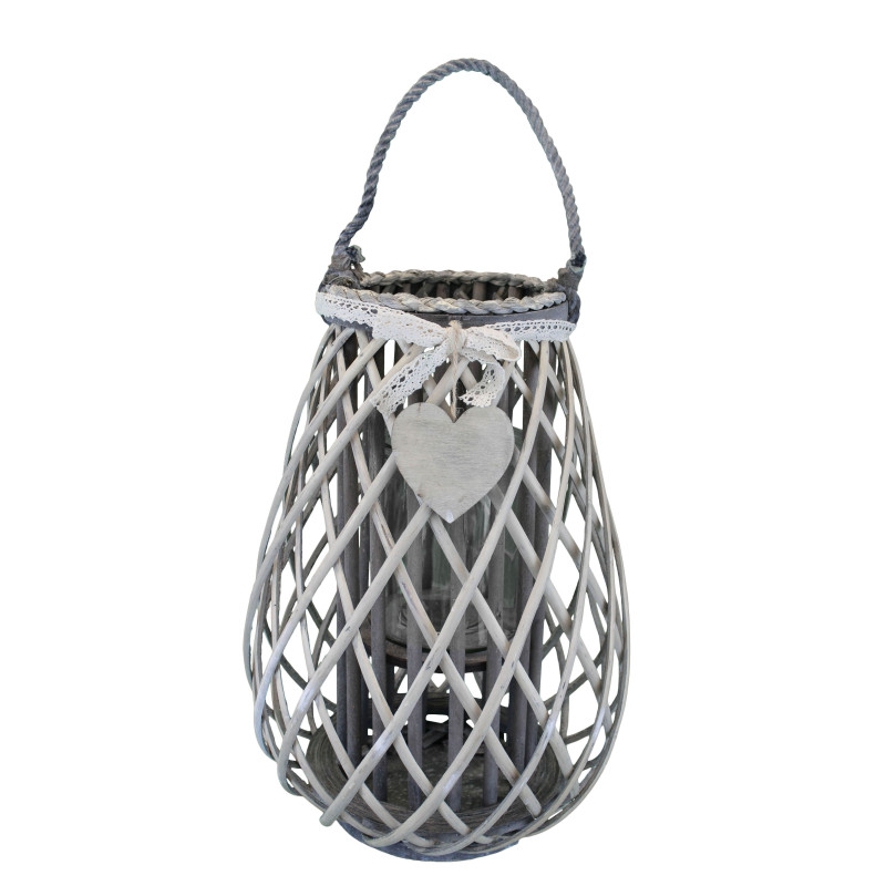 GEORGIE - lanterna in vimini tondo 16 x 46 cm