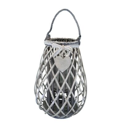 GEORGIE - lanterna in vimini tondo 16 x 46 cm