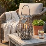 GEORGIE - lanterna in vimini tondo 16 x 40 cm