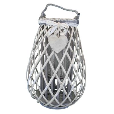GEORGIE - lanterna in vimini tondo 15 x 36 cm