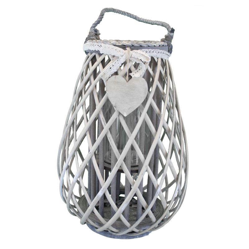 GEORGIE - lanterna in vimini tondo 15 x 36 cm