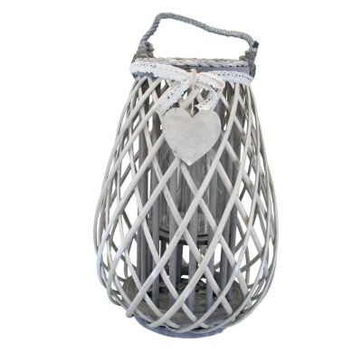 GEORGIE - lanterna in vimini tondo 15 x 36 cm