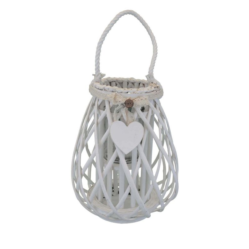 GEORGIE - lanterna in vimini tondo 15 x 30 cm