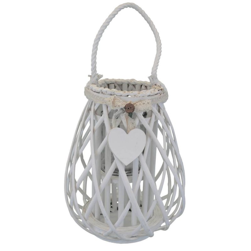 GEORGIE - lanterna in vimini tondo 15 x 30 cm