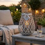 GEORGIE - lanterna in vimini tondo 15 x 30 cm