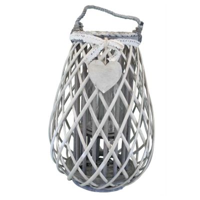 GEORGIE - lanterna in vimini tondo 15 x 30 cm