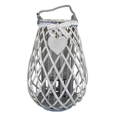 GEORGIE - lanterna in vimini tondo 15 x 30 cm