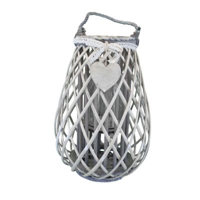 GEORGIE - lanterna in vimini tondo 15 x 25 cm