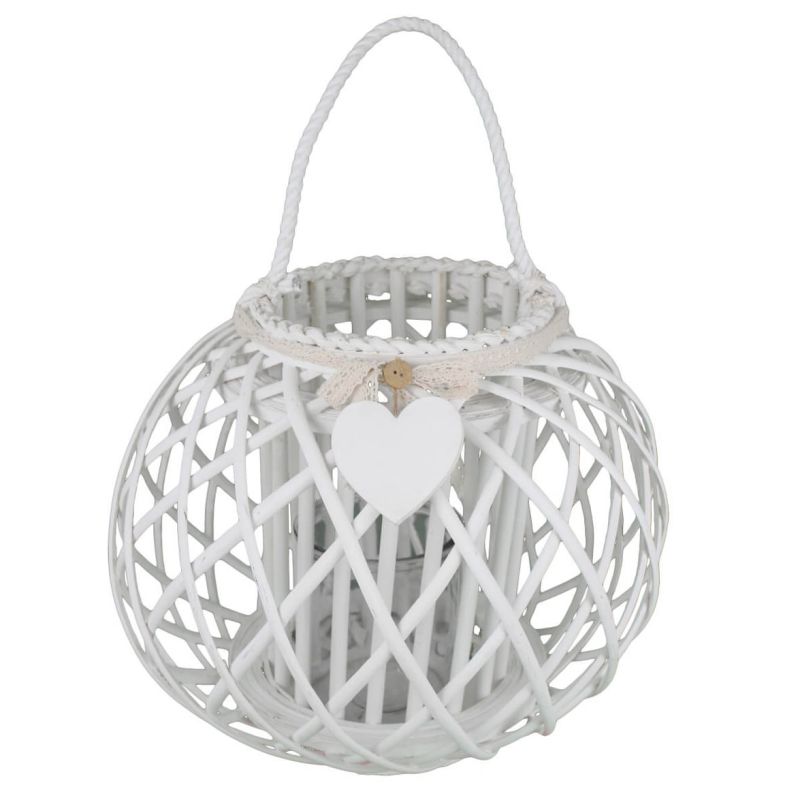 GISELE - lanterna in vimini tondo 20 x 40 cm