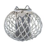 GISELE - lanterna in vimini tondo 20 x 40 cm